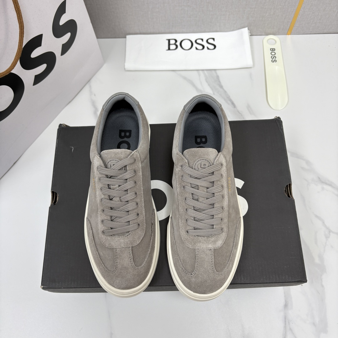 💋💍BOSS 男士新款  HUG*O BOSS男士休闲德训鞋    运动休闲的质感平衡。采用头层反毛牛皮