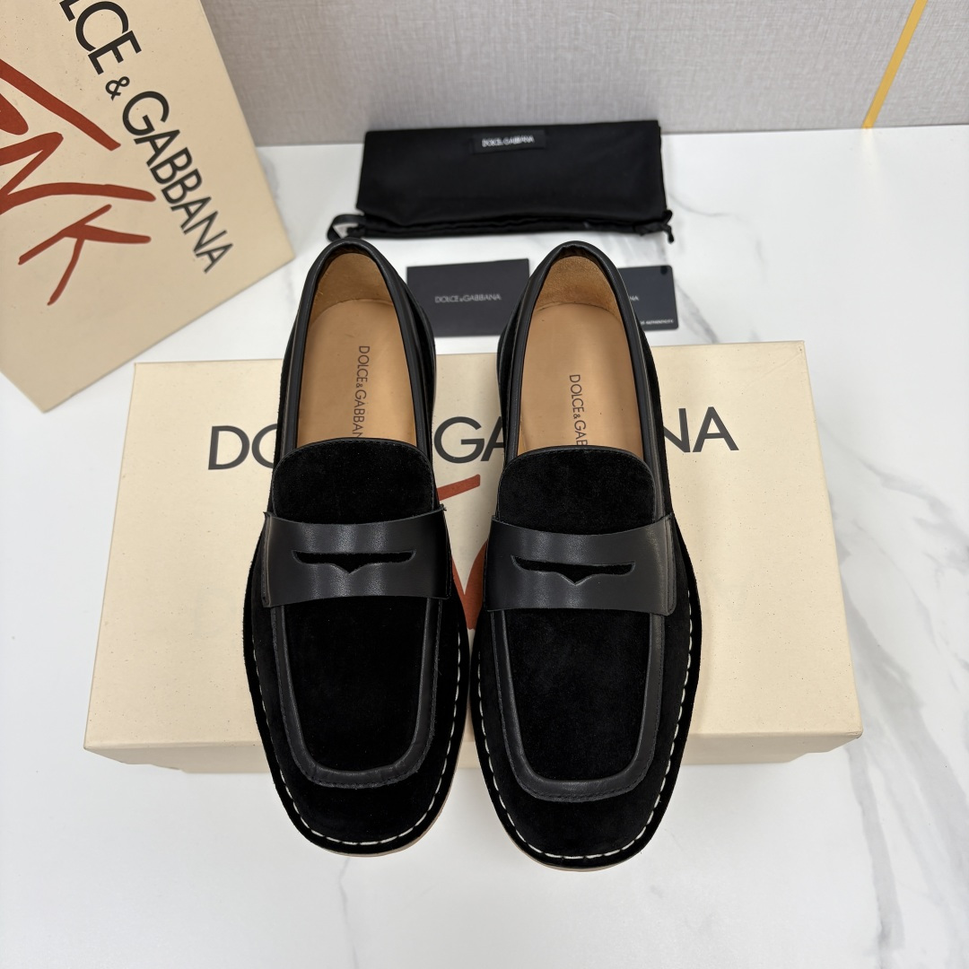 💋💍DG 家新品  杜嘉-班纳  Dolce&Gabbana*  牛皮莫卡辛鞋   官方  7,900 