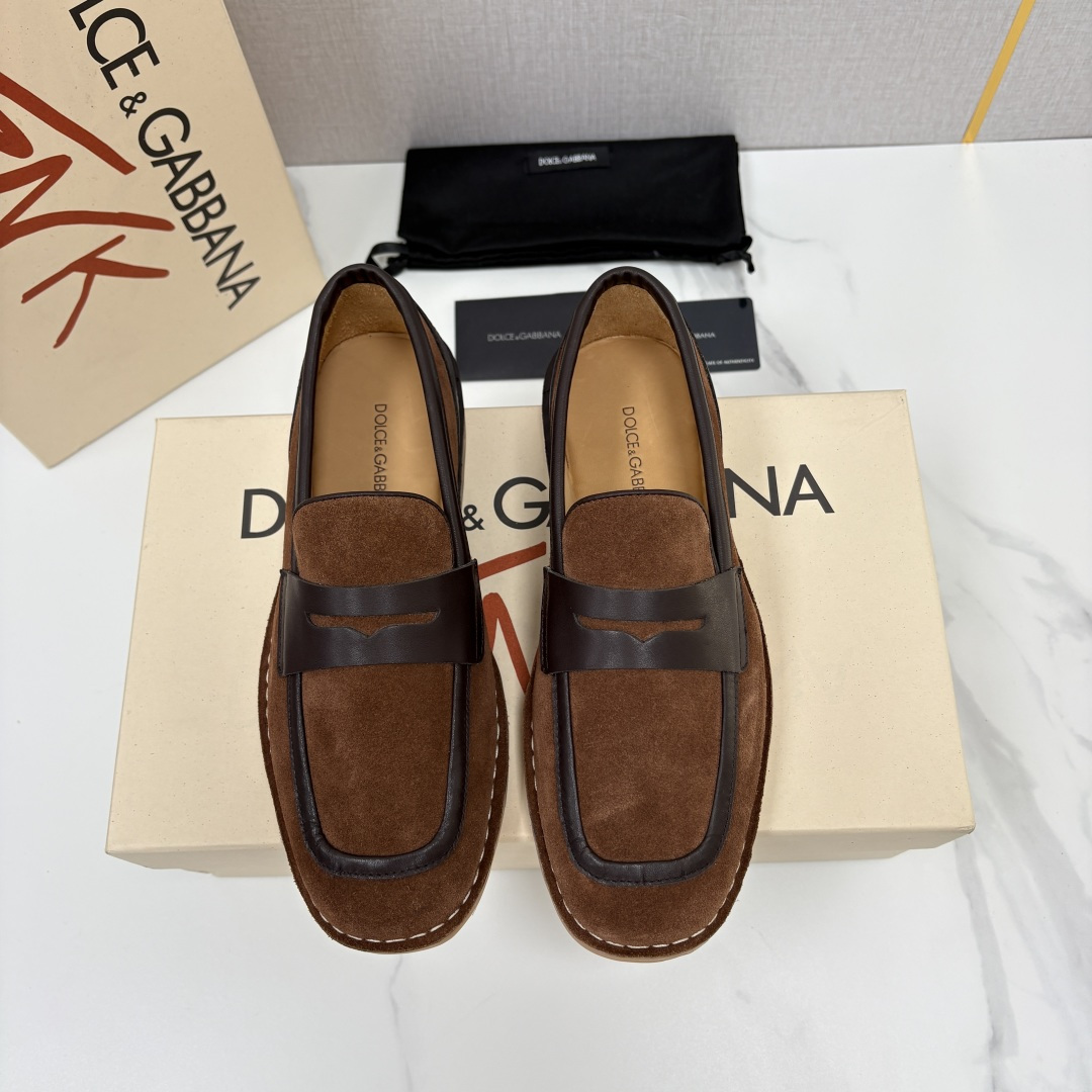 💋💍DG 家新品  杜嘉-班纳  Dolce&Gabbana*  牛皮莫卡辛鞋   官方  7,900 
