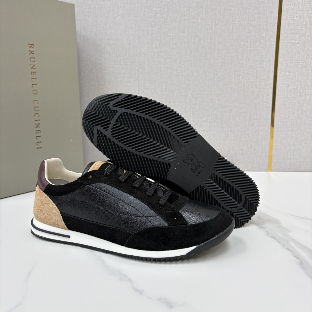 💋💍BC新品 Brunello Cucinell* 牛皮拼接撞色低帮运动鞋 官方 9,400 复古拼接德训休闲鞋 💋💍BC新品 Brunello Cucinell* 牛皮拼接撞色低帮运动鞋 官方 9,400 复古拼接德训休闲鞋