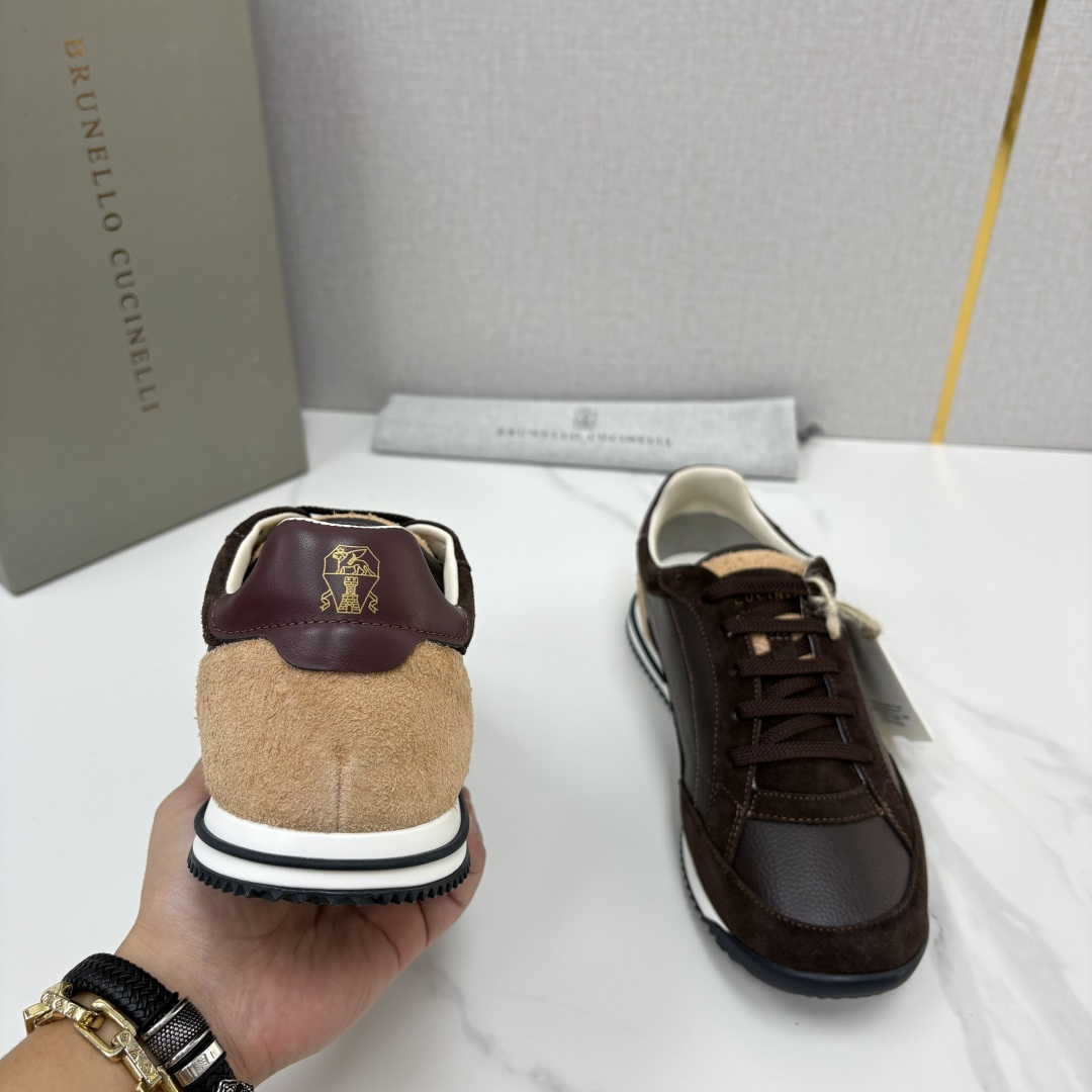 💋💍BC新品 Brunello Cucinell* 牛皮拼接撞色低帮运动鞋 官方 9,400 复古拼接德训休闲鞋 💋💍BC新品 Brunello Cucinell* 牛皮拼接撞色低帮运动鞋 官方 9,400 复古拼接德训休闲鞋