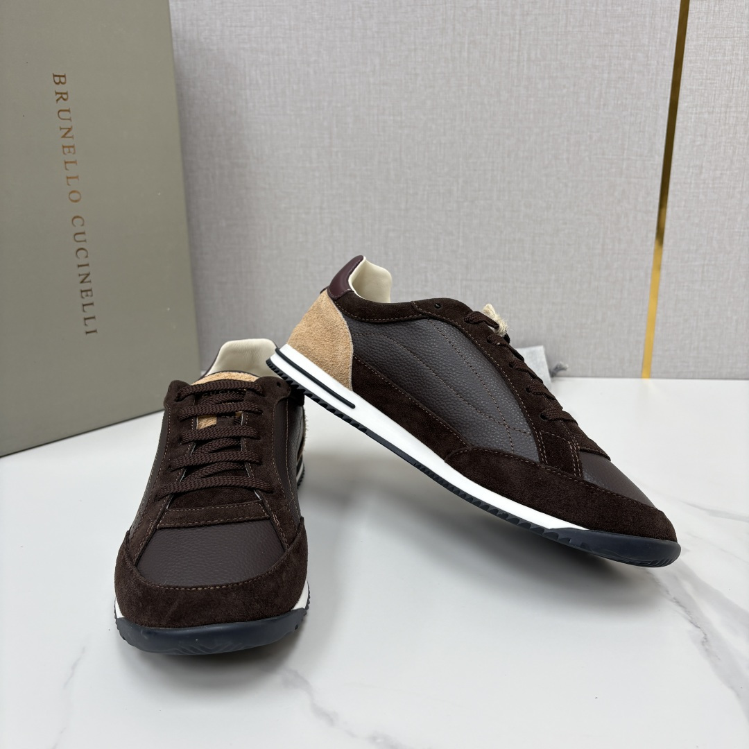 💋💍BC新品 Brunello Cucinell* 牛皮拼接撞色低帮运动鞋 官方 9,400 复古拼接德训休闲鞋 💋💍BC新品 Brunello Cucinell* 牛皮拼接撞色低帮运动鞋 官方 9,400 复古拼接德训休闲鞋