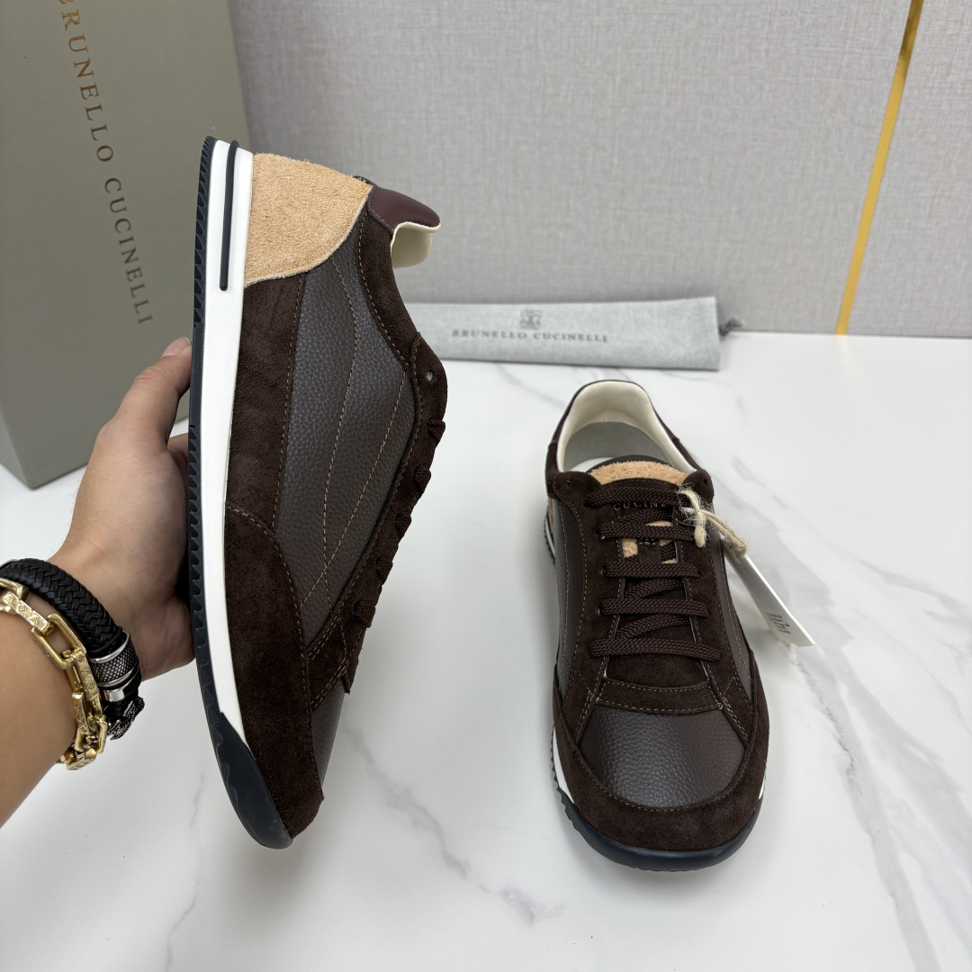 💋💍BC新品 Brunello Cucinell* 牛皮拼接撞色低帮运动鞋 官方 9,400 复古拼接德训休闲鞋 💋💍BC新品 Brunello Cucinell* 牛皮拼接撞色低帮运动鞋 官方 9,400 复古拼接德训休闲鞋