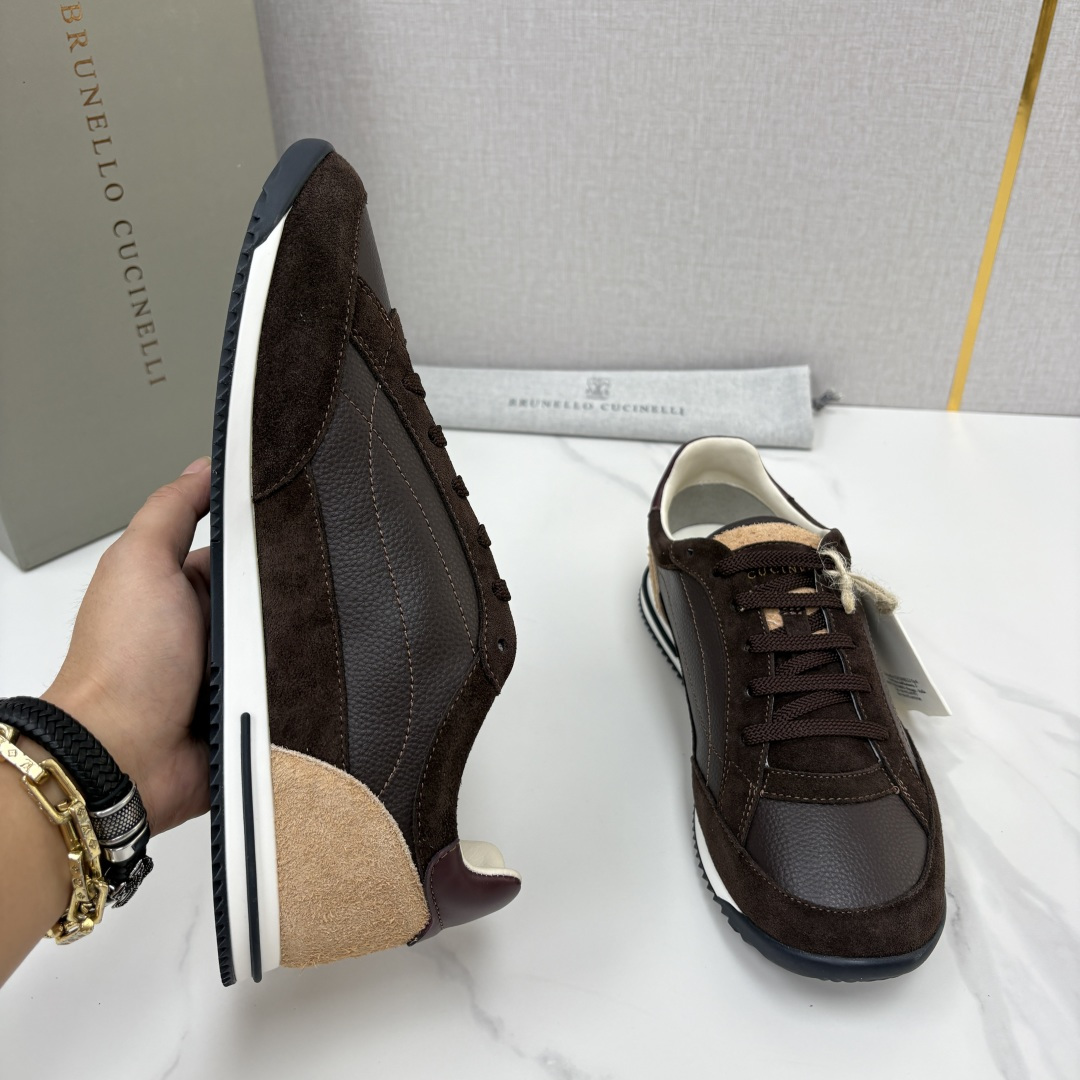 💋💍BC新品 Brunello Cucinell* 牛皮拼接撞色低帮运动鞋 官方 9,400 复古拼接德训休闲鞋 💋💍BC新品 Brunello Cucinell* 牛皮拼接撞色低帮运动鞋 官方 9,400 复古拼接德训休闲鞋