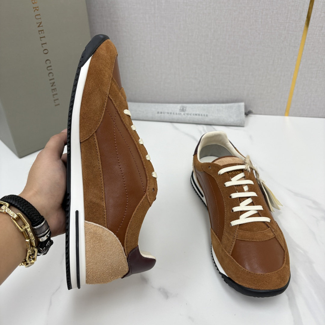 💋💍BC新品 Brunello Cucinell* 牛皮拼接撞色低帮运动鞋 官方 9,400 复古拼接德训休闲鞋 💋💍BC新品 Brunello Cucinell* 牛皮拼接撞色低帮运动鞋 官方 9,400 复古拼接德训休闲鞋