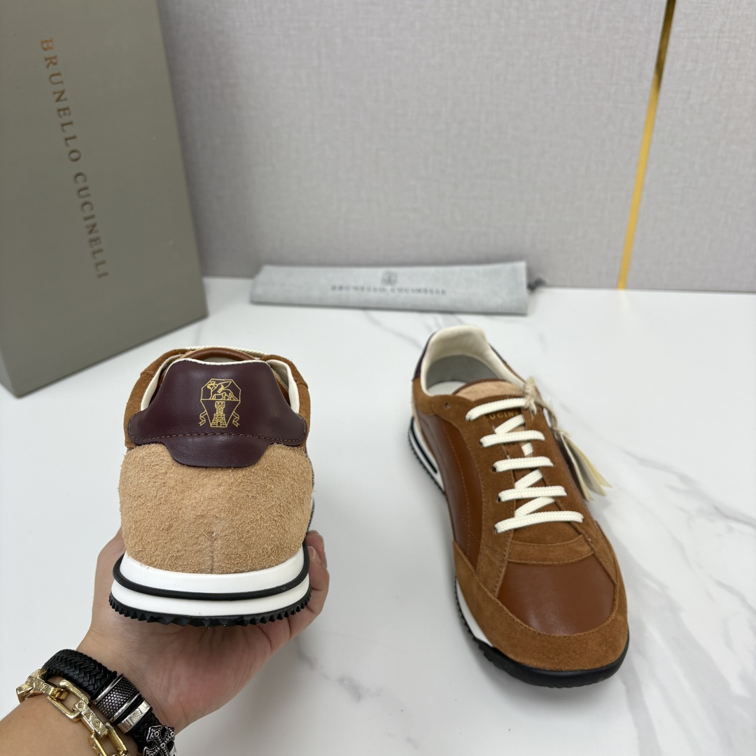 💋💍BC新品 Brunello Cucinell* 牛皮拼接撞色低帮运动鞋 官方 9,400 复古拼接德训休闲鞋 💋💍BC新品 Brunello Cucinell* 牛皮拼接撞色低帮运动鞋 官方 9,400 复古拼接德训休闲鞋