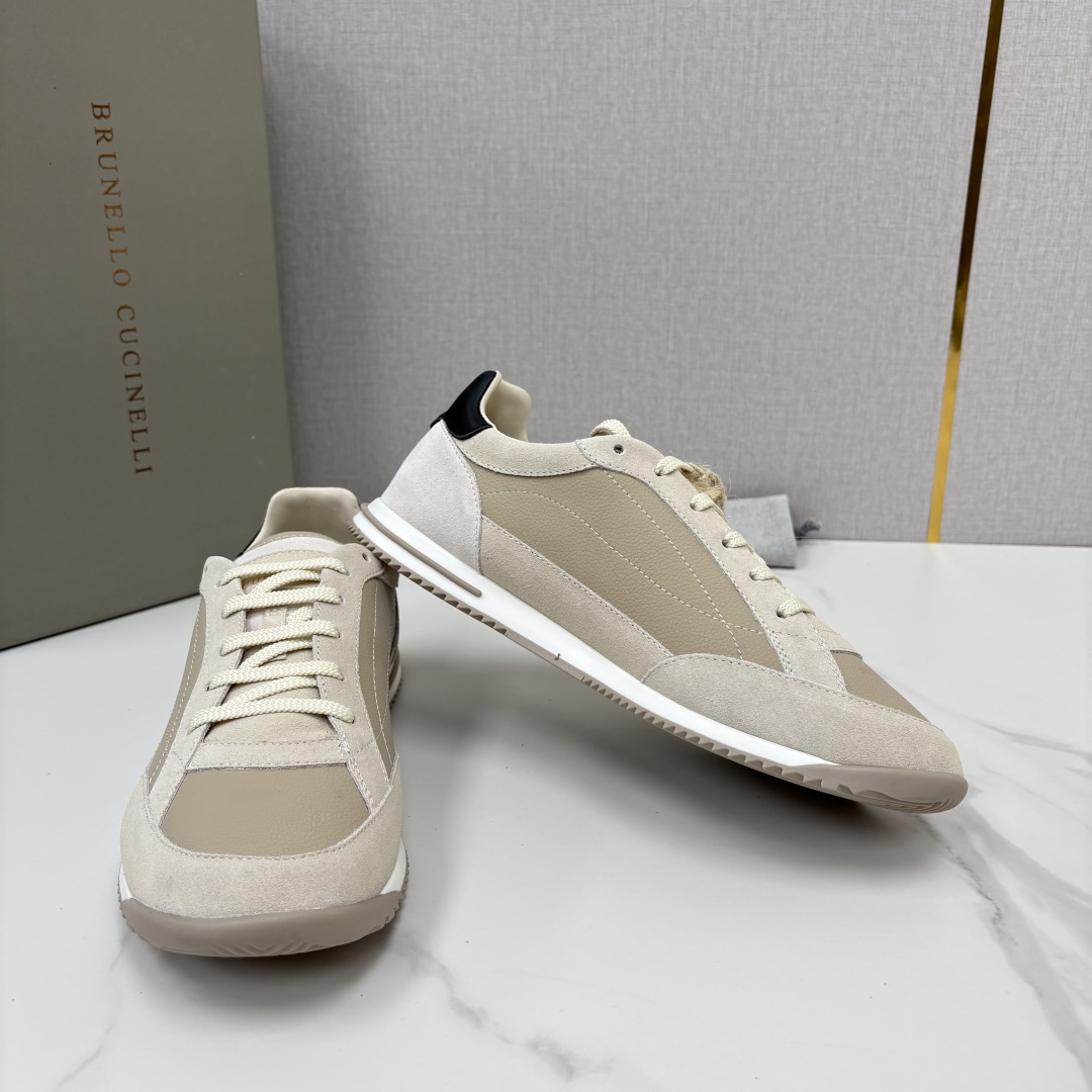 💋💍BC新品 Brunello Cucinell* 牛皮拼接撞色低帮运动鞋 官方 9,400 复古拼接德训休闲鞋 💋💍BC新品 Brunello Cucinell* 牛皮拼接撞色低帮运动鞋 官方 9,400 复古拼接德训休闲鞋