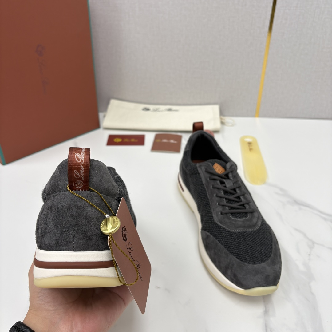 💋💍LP 家新品   Loro Pian*   诺悠*翩雅   Week End Walk 男士科技网布拼接反毛皮休闲运