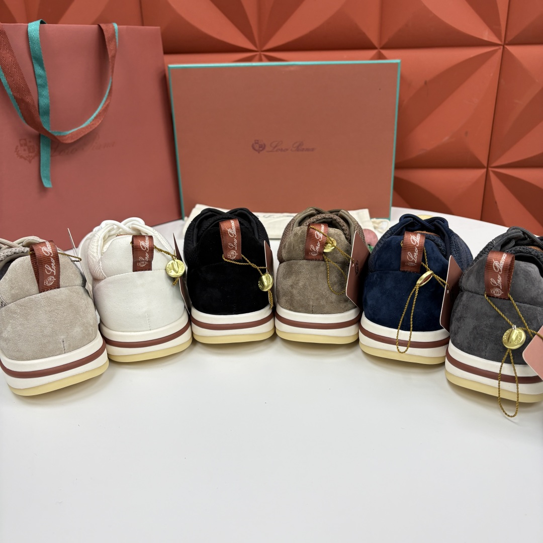 💋💍LP 家新品   Loro Pian*   诺悠*翩雅   Week End Walk 男士科技网布拼接反毛皮休闲运