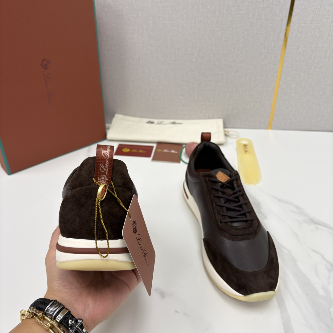 💋💍LP 家新品   Loro Pian*   诺悠*翩雅   Week End Walk 男士牛皮拼接反毛皮休闲运动鞋