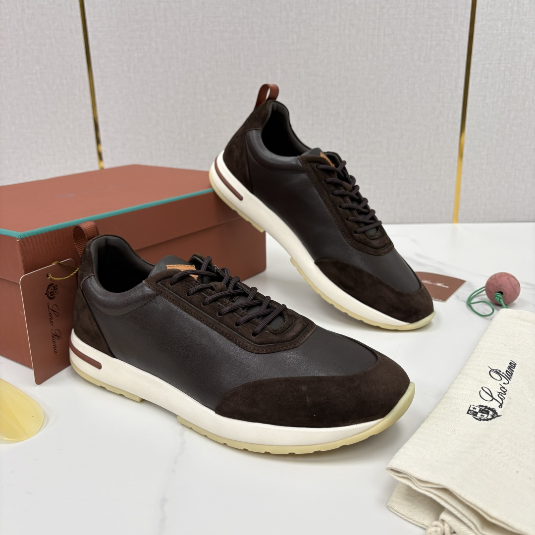 💋💍LP 家新品   Loro Pian*   诺悠*翩雅   Week End Walk 男士牛皮拼接反毛皮休闲运动鞋