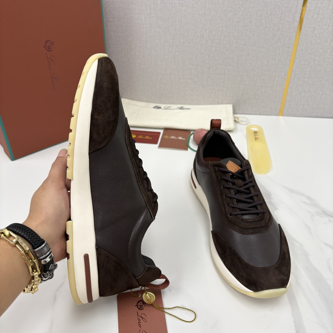 💋💍LP 家新品   Loro Pian*   诺悠*翩雅   Week End Walk 男士牛皮拼接反毛皮休闲运动鞋