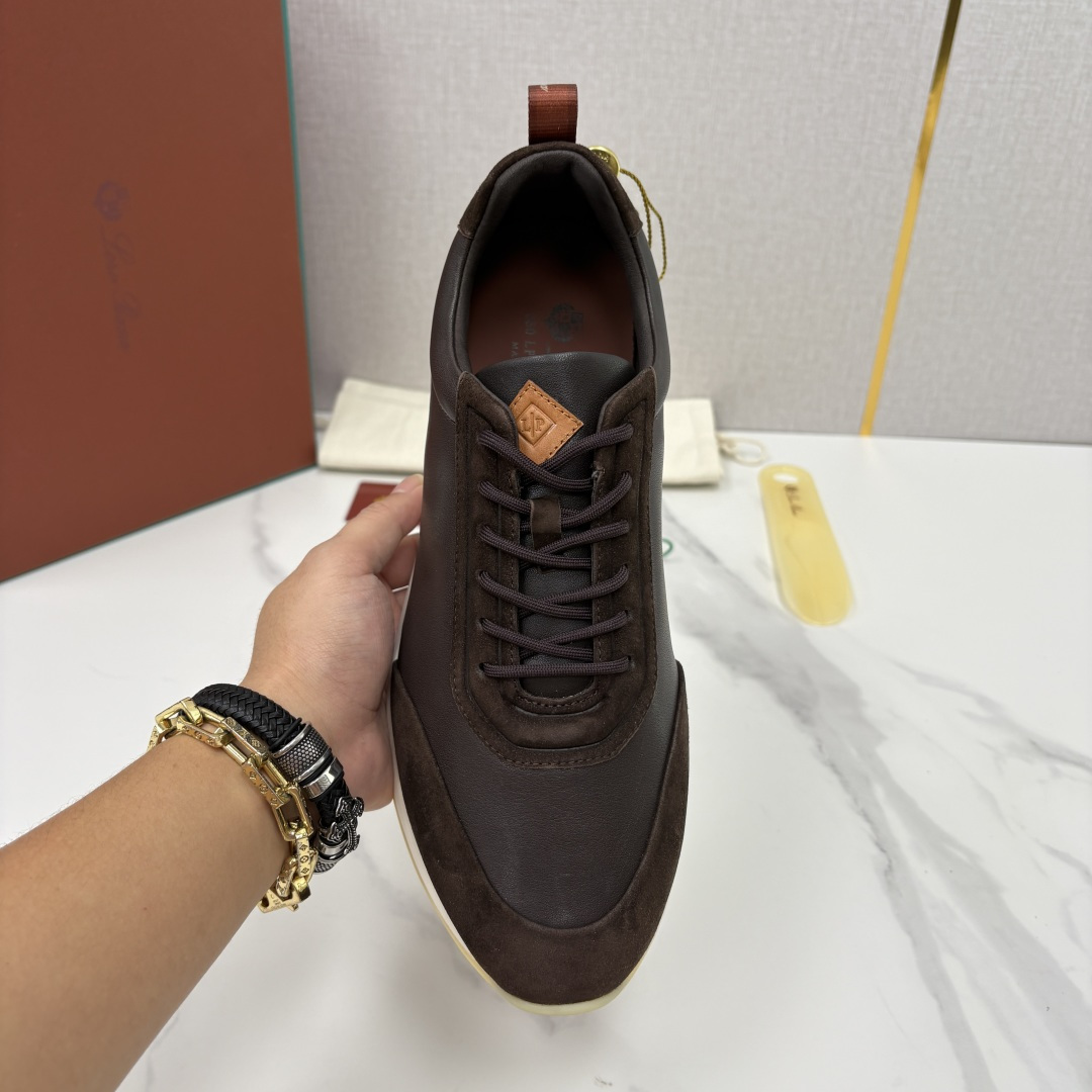 💋💍LP 家新品   Loro Pian*   诺悠*翩雅   Week End Walk 男士牛皮拼接反毛皮休闲运动鞋