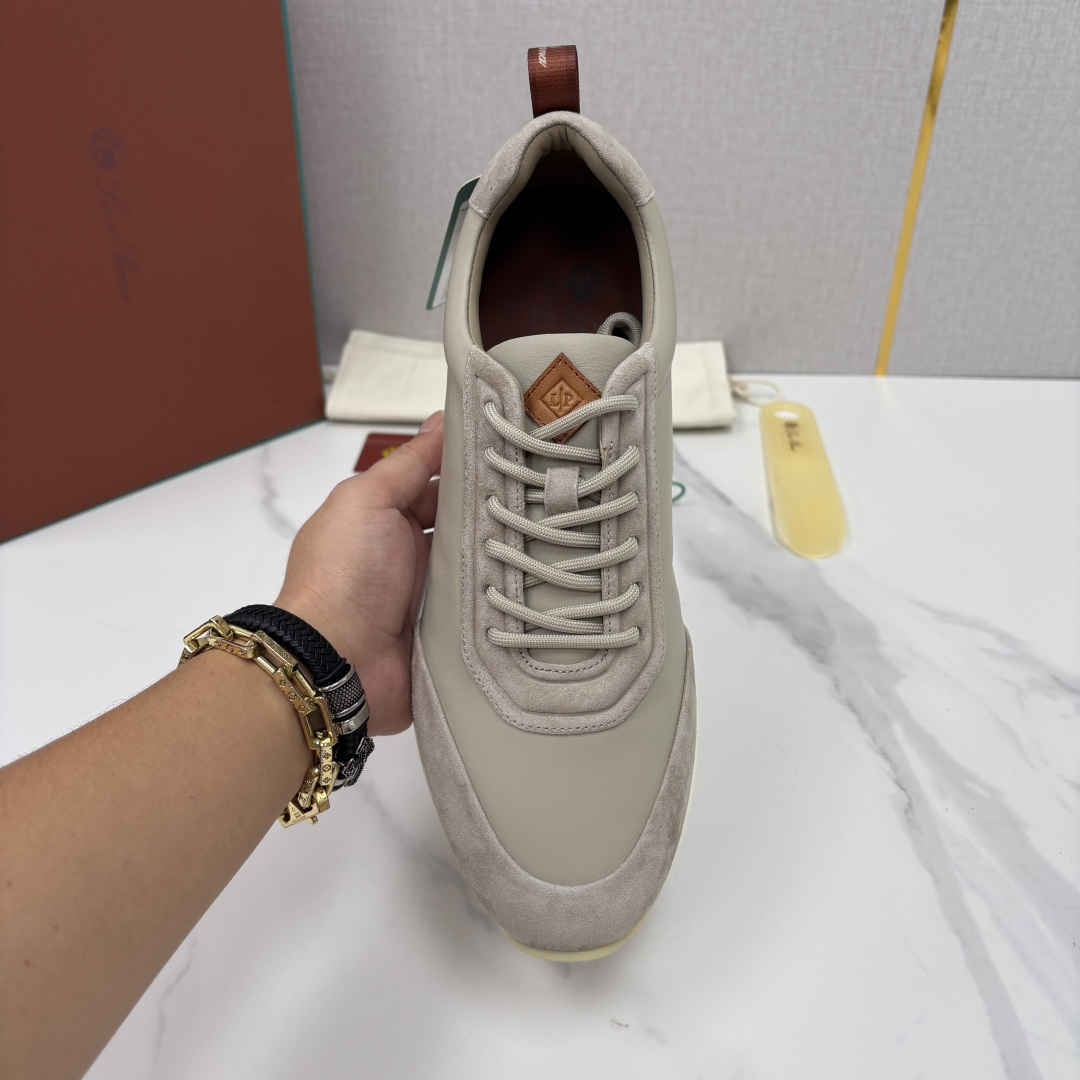 💋💍LP 家新品   Loro Pian*   诺悠*翩雅   Week End Walk 男士牛皮拼接反毛皮休闲运动鞋