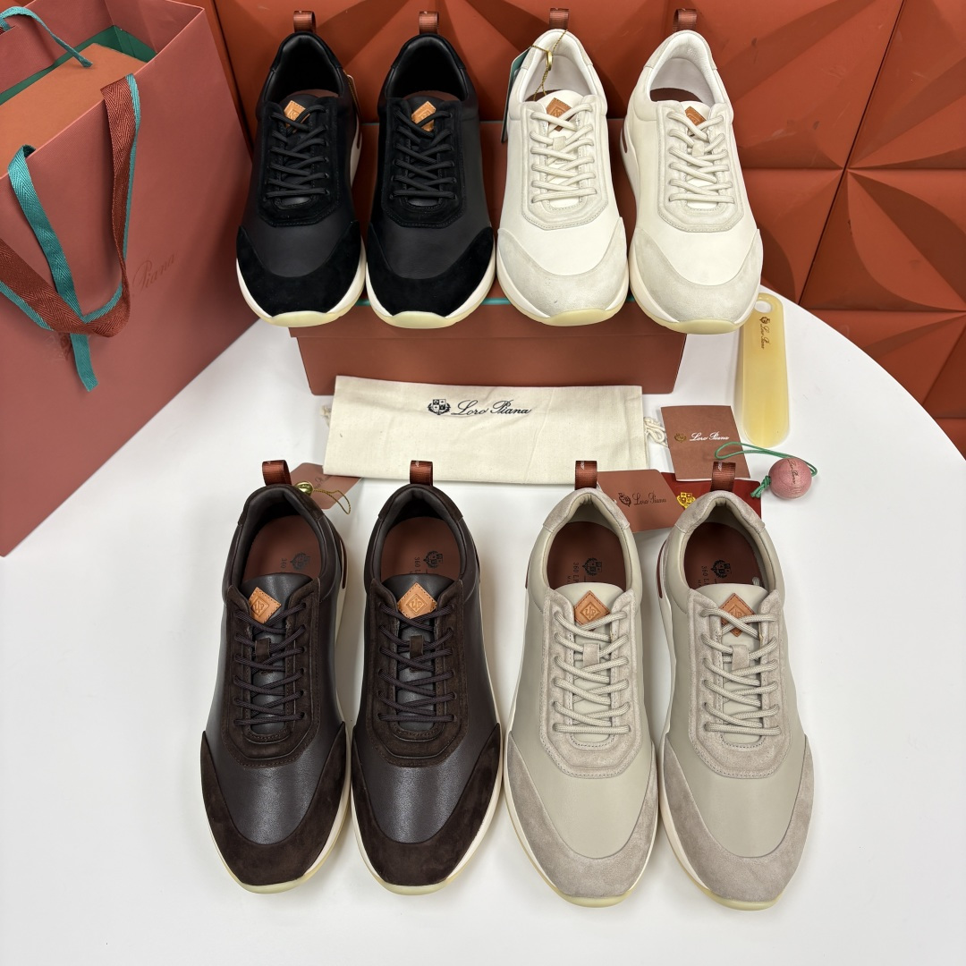 💋💍LP 家新品   Loro Pian*   诺悠*翩雅   Week End Walk 男士牛皮拼接反毛皮休闲运动鞋
