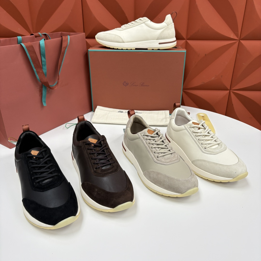 💋💍LP 家新品   Loro Pian*   诺悠*翩雅   Week End Walk 男士牛皮拼接反毛皮休闲运动鞋