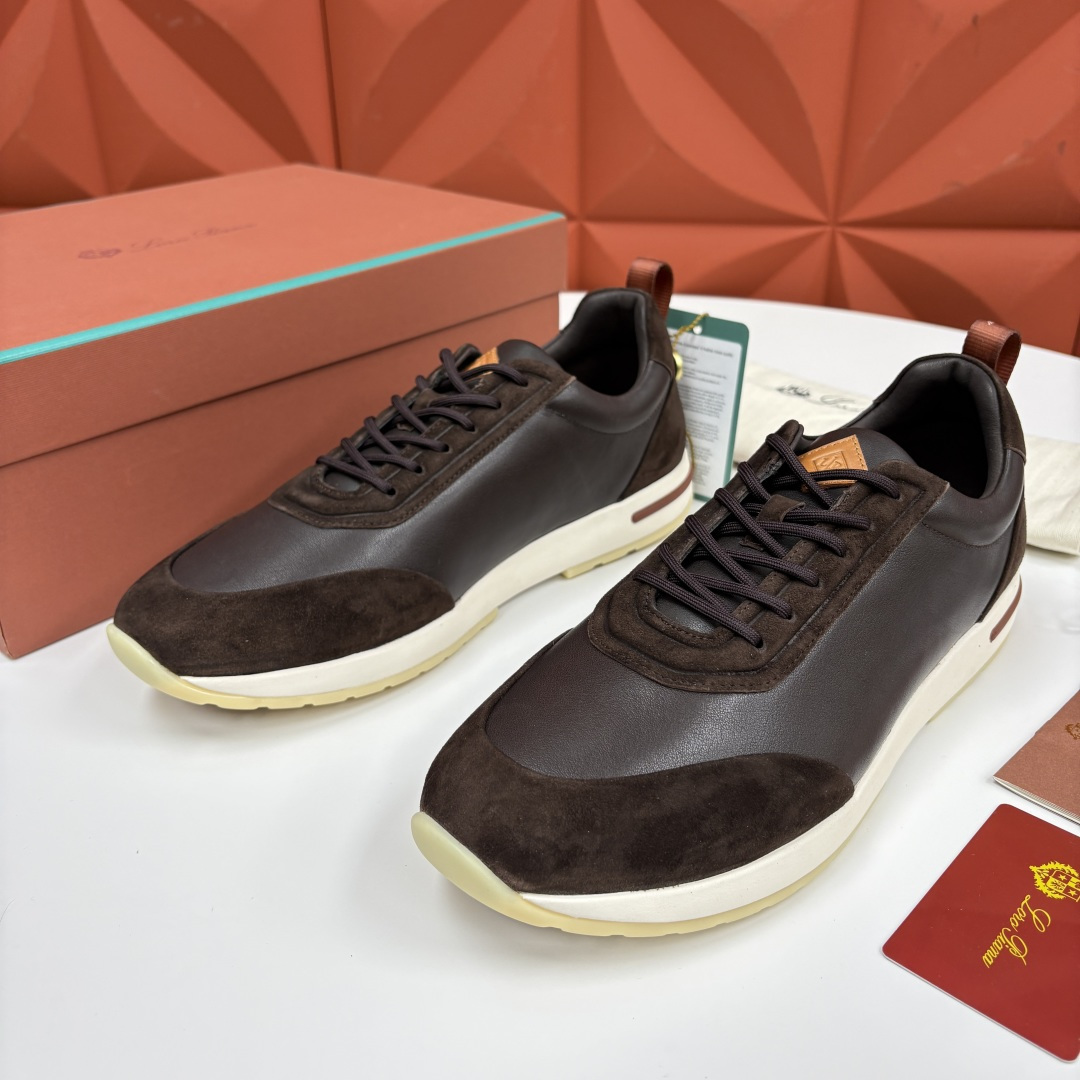 💋💍LP 家新品   Loro Pian*   诺悠*翩雅   Week End Walk 男士牛皮拼接反毛皮休闲运动鞋