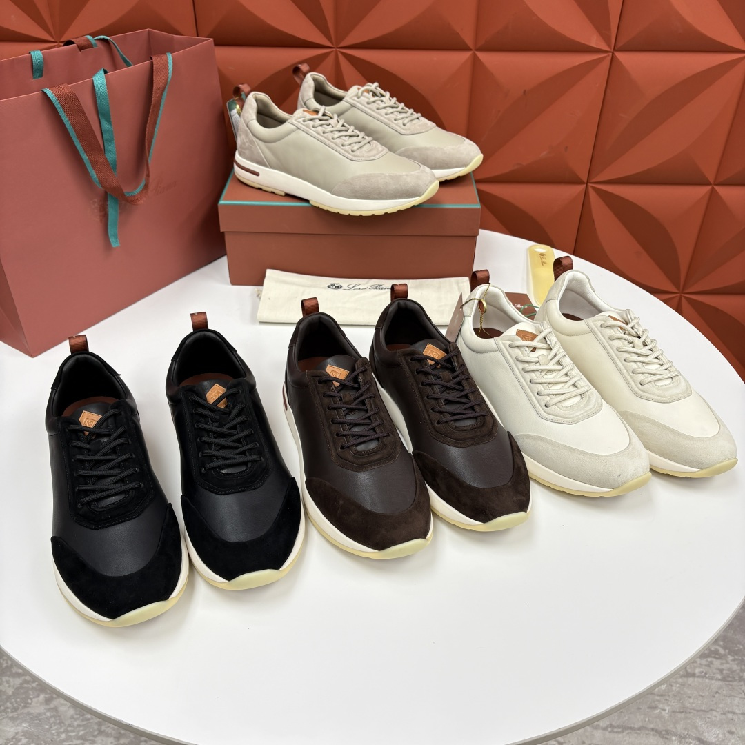 💋💍LP 家新品   Loro Pian*   诺悠*翩雅   Week End Walk 男士牛皮拼接反毛皮休闲运动鞋