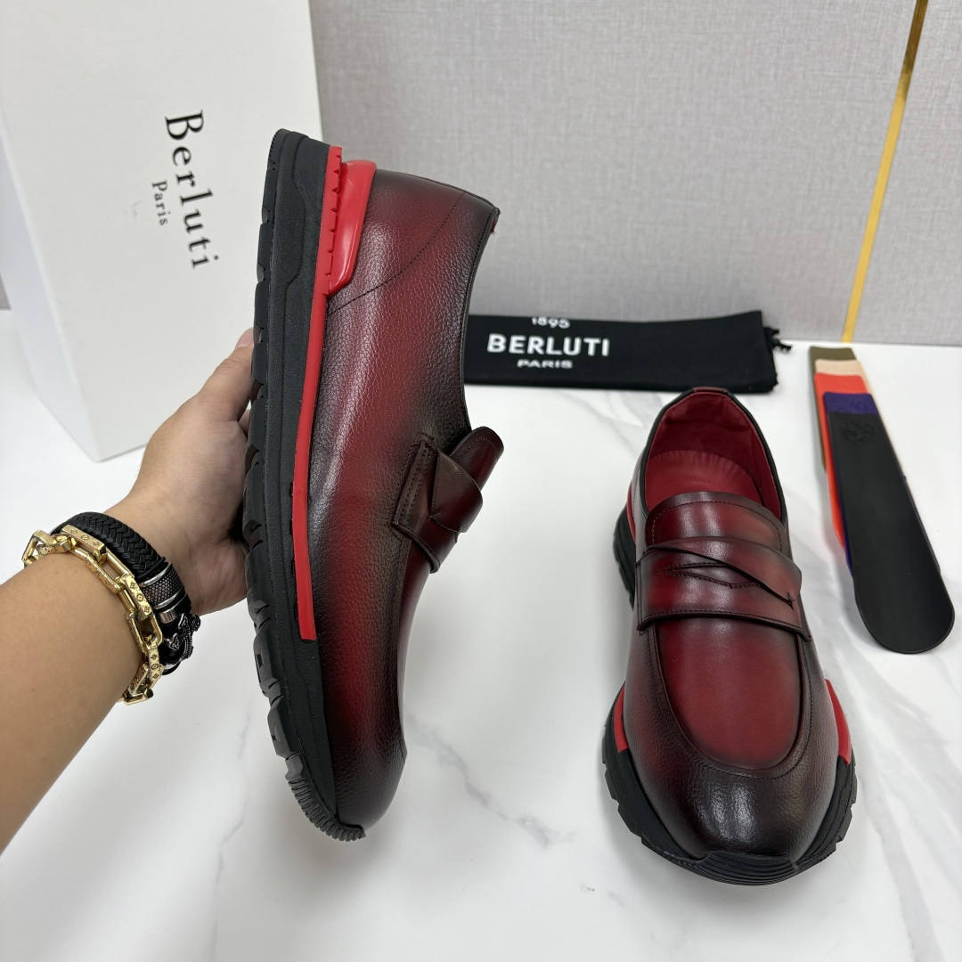 💋💍Berlut* 布鲁提 升级版第四代私模大底 Fast Track皮革定制款 ANDY 乐福运动鞋  官方 1670