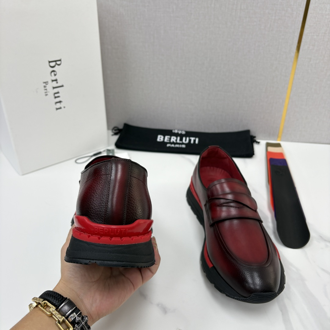 💋💍Berlut* 布鲁提 升级版第四代私模大底 Fast Track皮革定制款 ANDY 乐福运动鞋  官方 1670