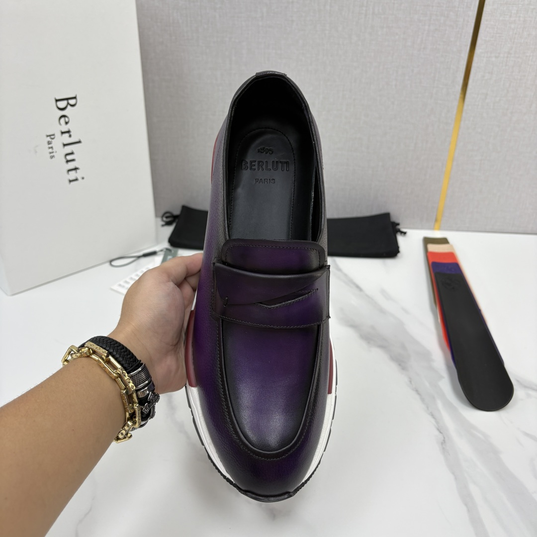💋💍Berlut* 布鲁提 升级版第四代私模大底 Fast Track皮革定制款 ANDY 乐福运动鞋  官方 1670