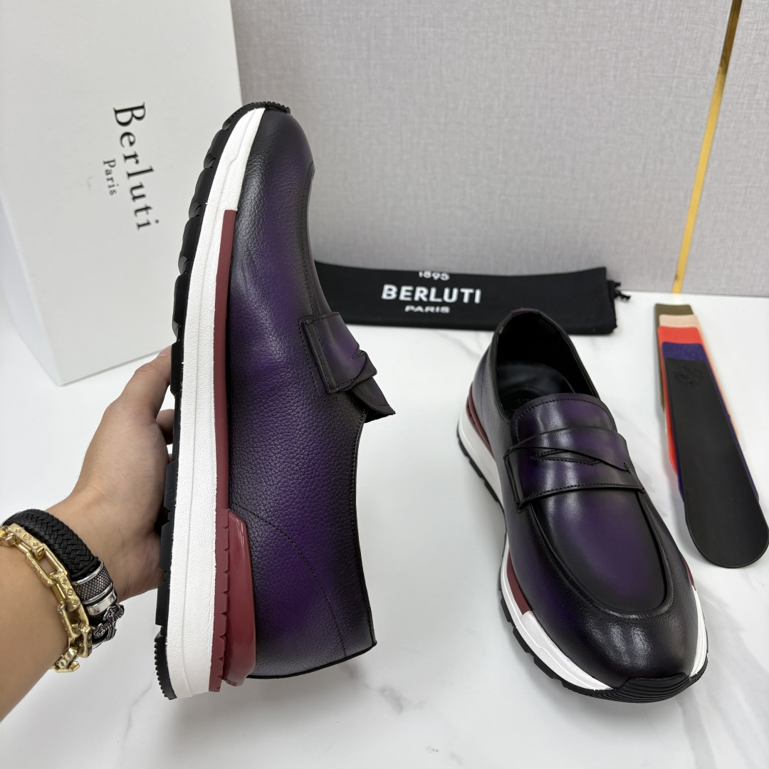 💋💍Berlut* 布鲁提 升级版第四代私模大底 Fast Track皮革定制款 ANDY 乐福运动鞋  官方 1670