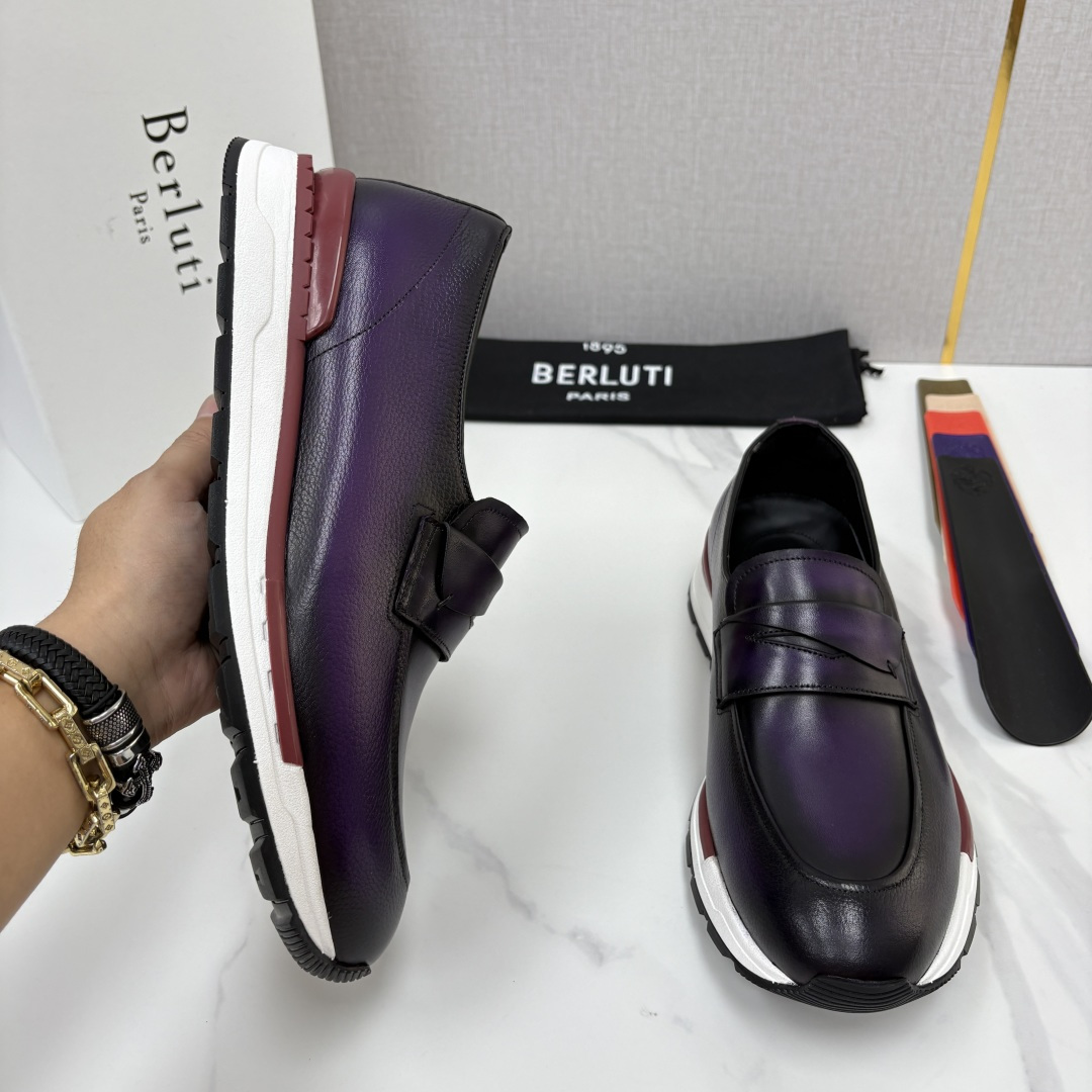 💋💍Berlut* 布鲁提 升级版第四代私模大底 Fast Track皮革定制款 ANDY 乐福运动鞋  官方 1670