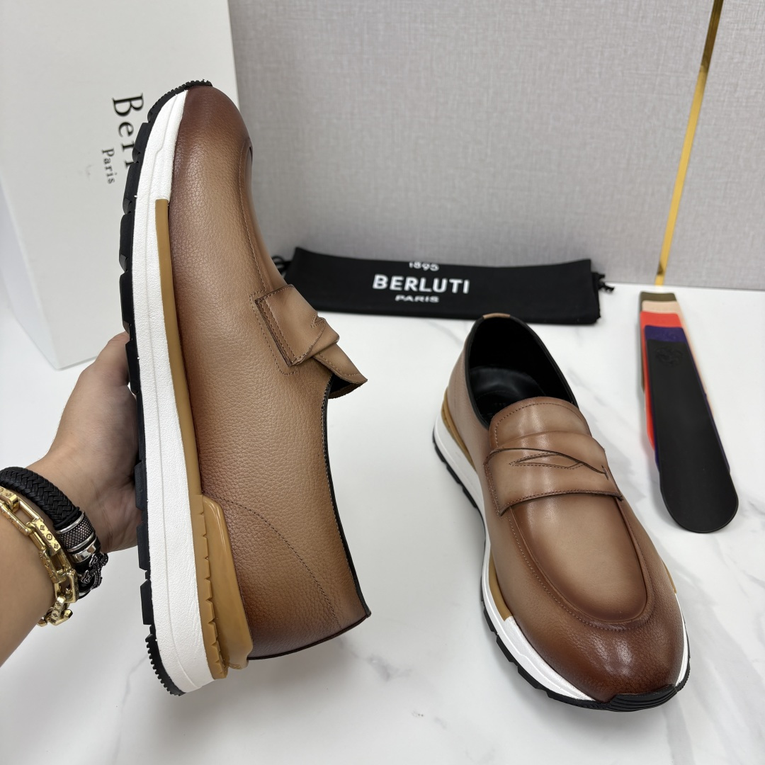 💋💍Berlut* 布鲁提 升级版第四代私模大底 Fast Track皮革定制款 ANDY 乐福运动鞋  官方 1670