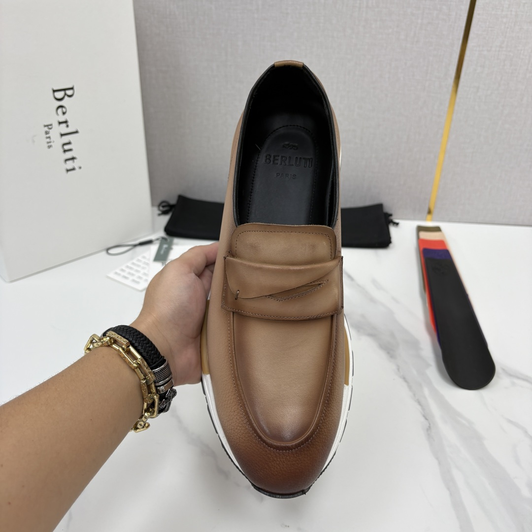 💋💍Berlut* 布鲁提 升级版第四代私模大底 Fast Track皮革定制款 ANDY 乐福运动鞋  官方 1670