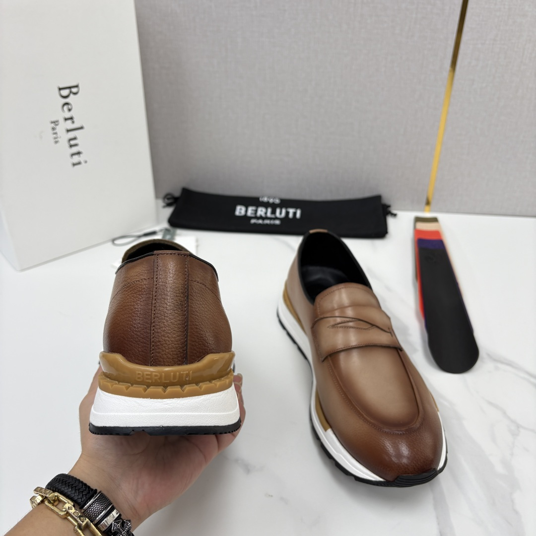 💋💍Berlut* 布鲁提 升级版第四代私模大底 Fast Track皮革定制款 ANDY 乐福运动鞋  官方 1670