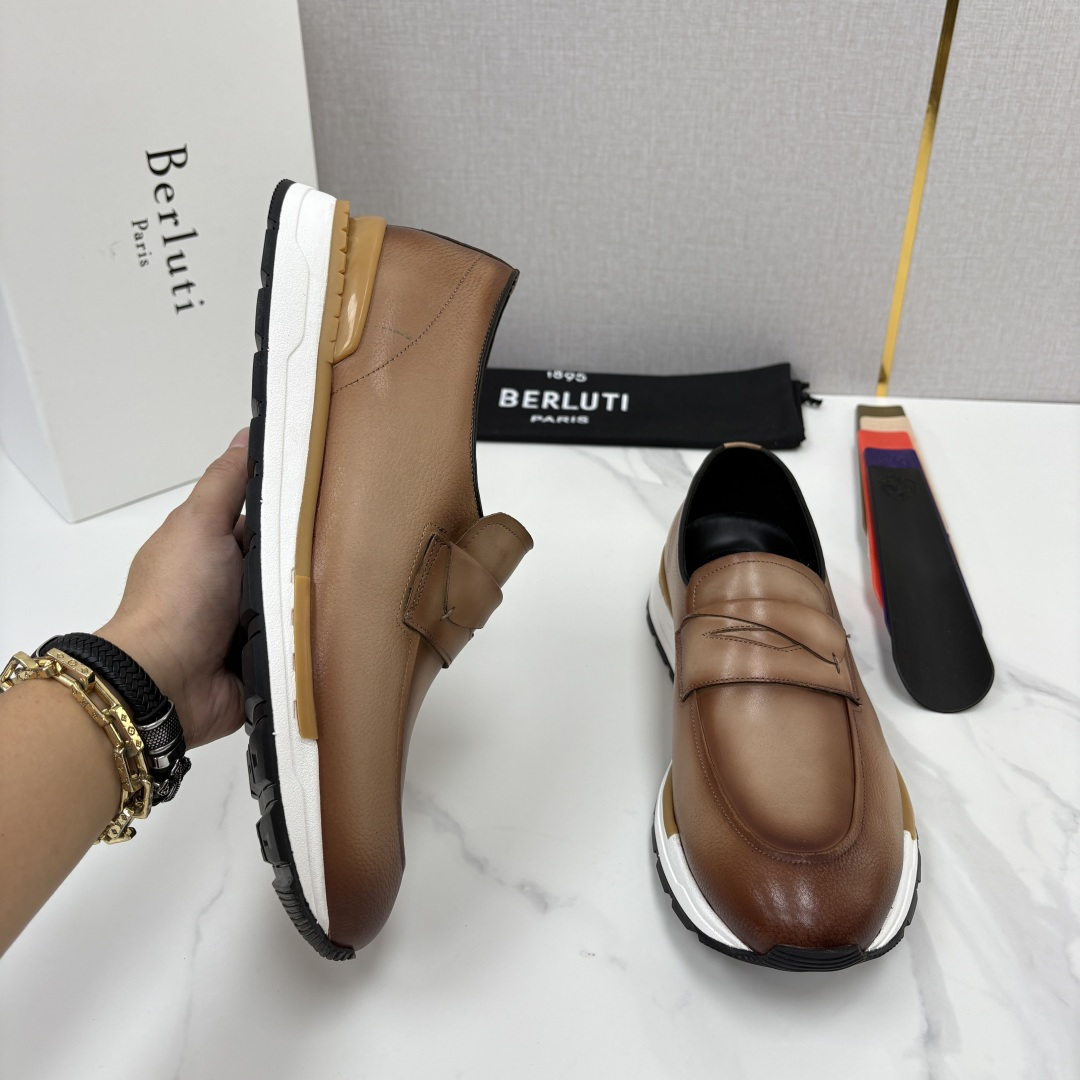 💋💍Berlut* 布鲁提 升级版第四代私模大底 Fast Track皮革定制款 ANDY 乐福运动鞋  官方 1670