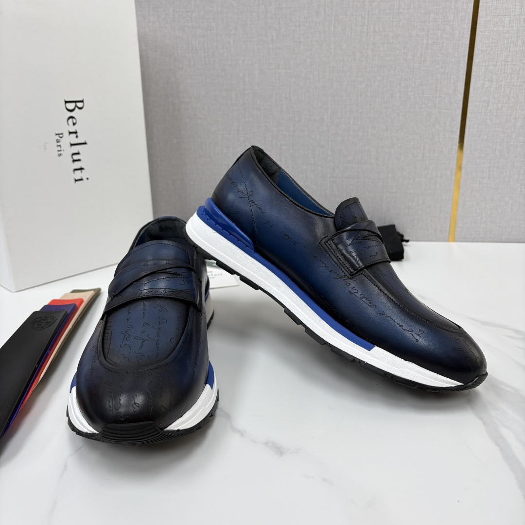 💋💍Berlut* 布鲁提 升级版第四代私模大底 Fast Track皮革定制款 ANDY 乐福运动鞋  官方 1670