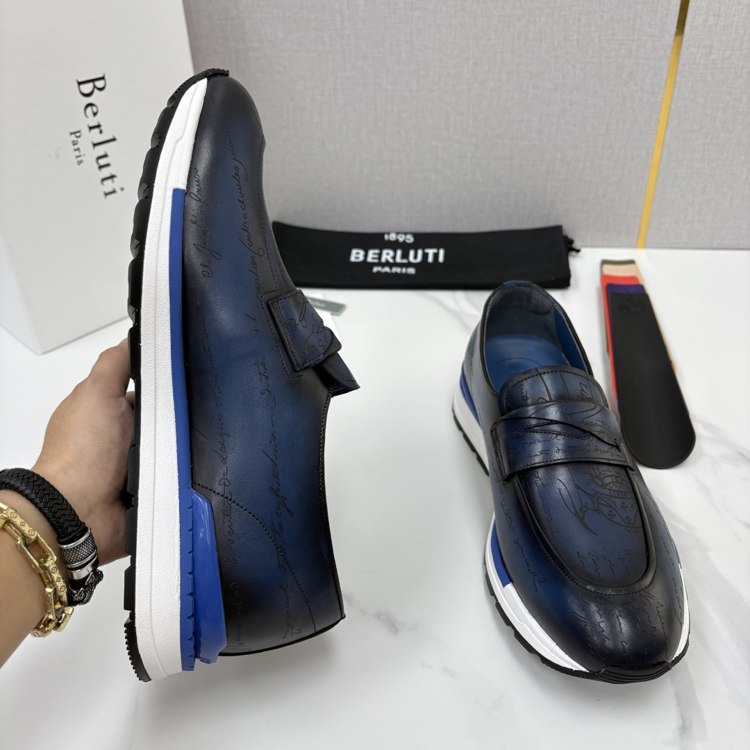 💋💍Berlut* 布鲁提 升级版第四代私模大底 Fast Track皮革定制款 ANDY 乐福运动鞋  官方 1670