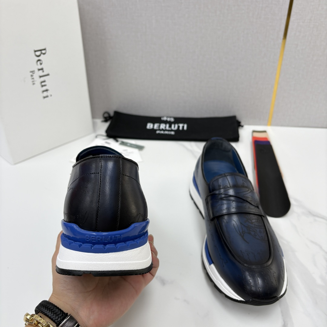 💋💍Berlut* 布鲁提 升级版第四代私模大底 Fast Track皮革定制款 ANDY 乐福运动鞋  官方 1670