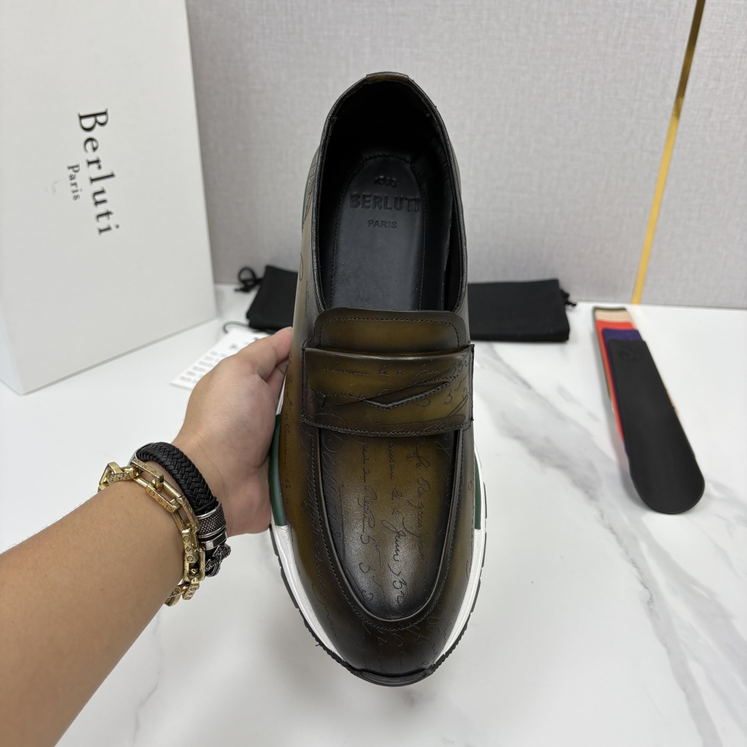 💋💍Berlut* 布鲁提 升级版第四代私模大底 Fast Track皮革定制款 ANDY 乐福运动鞋  官方 1670