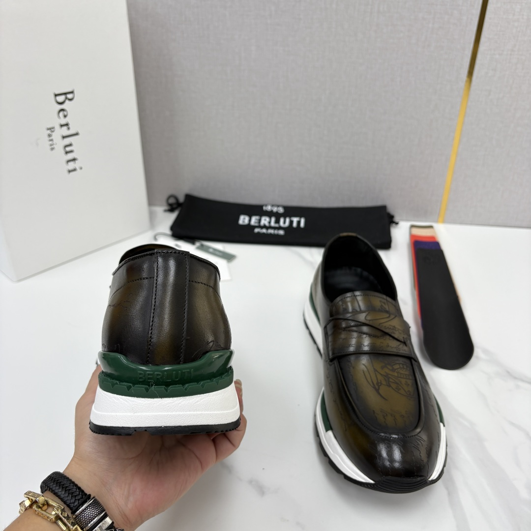💋💍Berlut* 布鲁提 升级版第四代私模大底 Fast Track皮革定制款 ANDY 乐福运动鞋  官方 1670