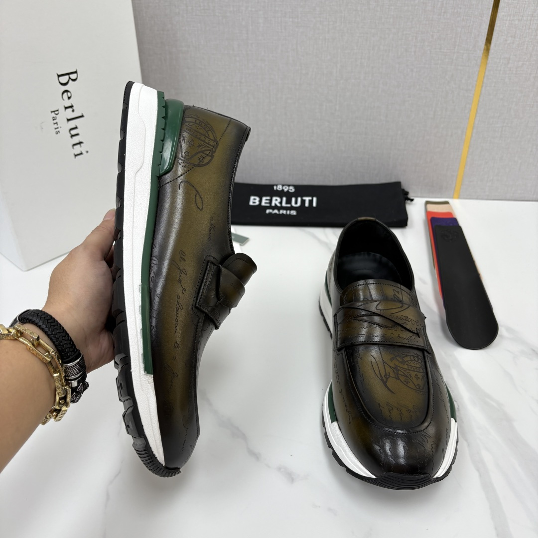 💋💍Berlut* 布鲁提 升级版第四代私模大底 Fast Track皮革定制款 ANDY 乐福运动鞋  官方 1670