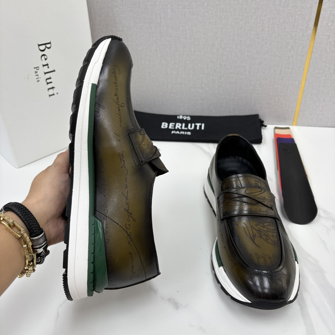 💋💍Berlut* 布鲁提 升级版第四代私模大底 Fast Track皮革定制款 ANDY 乐福运动鞋  官方 1670