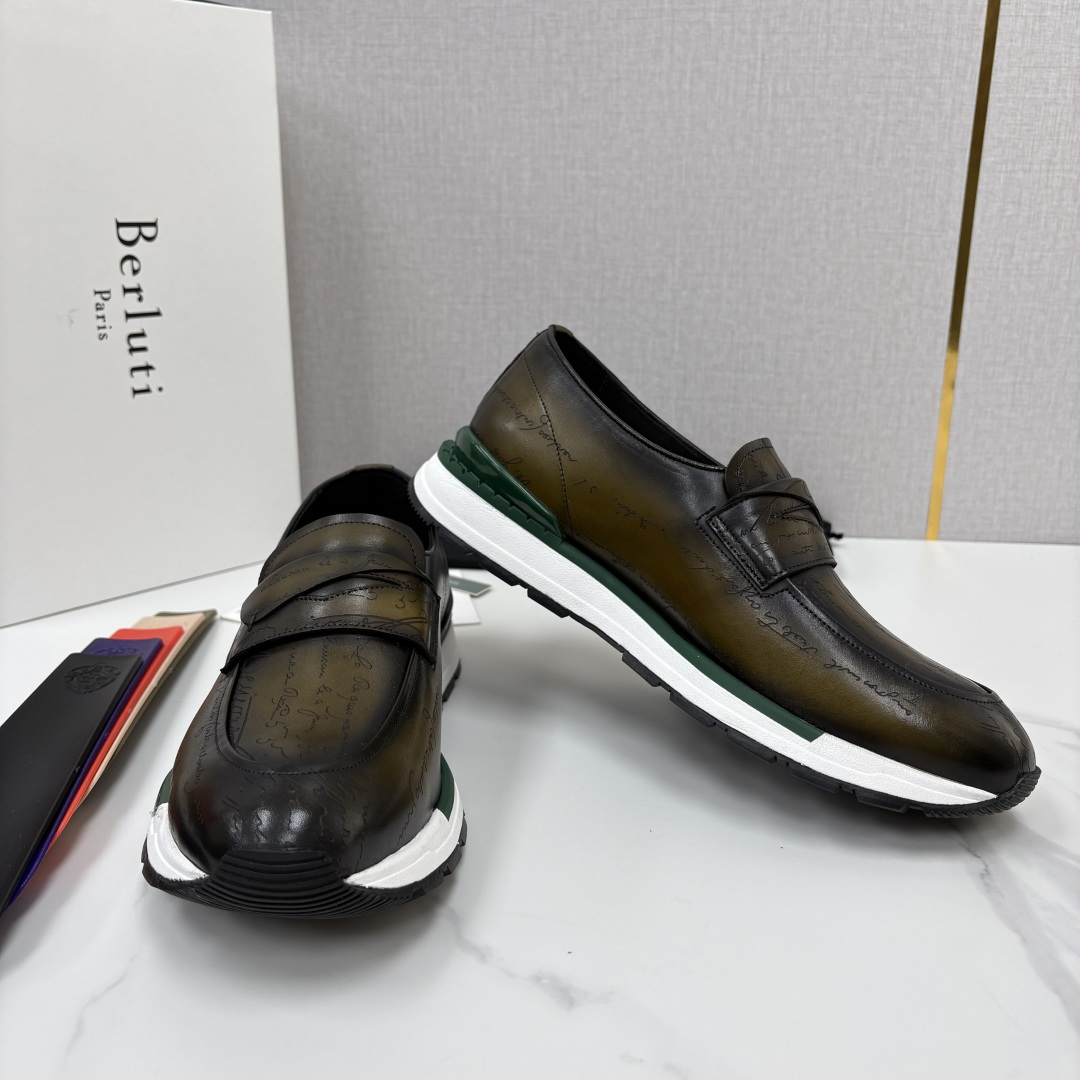 💋💍Berlut* 布鲁提 升级版第四代私模大底 Fast Track皮革定制款 ANDY 乐福运动鞋  官方 1670