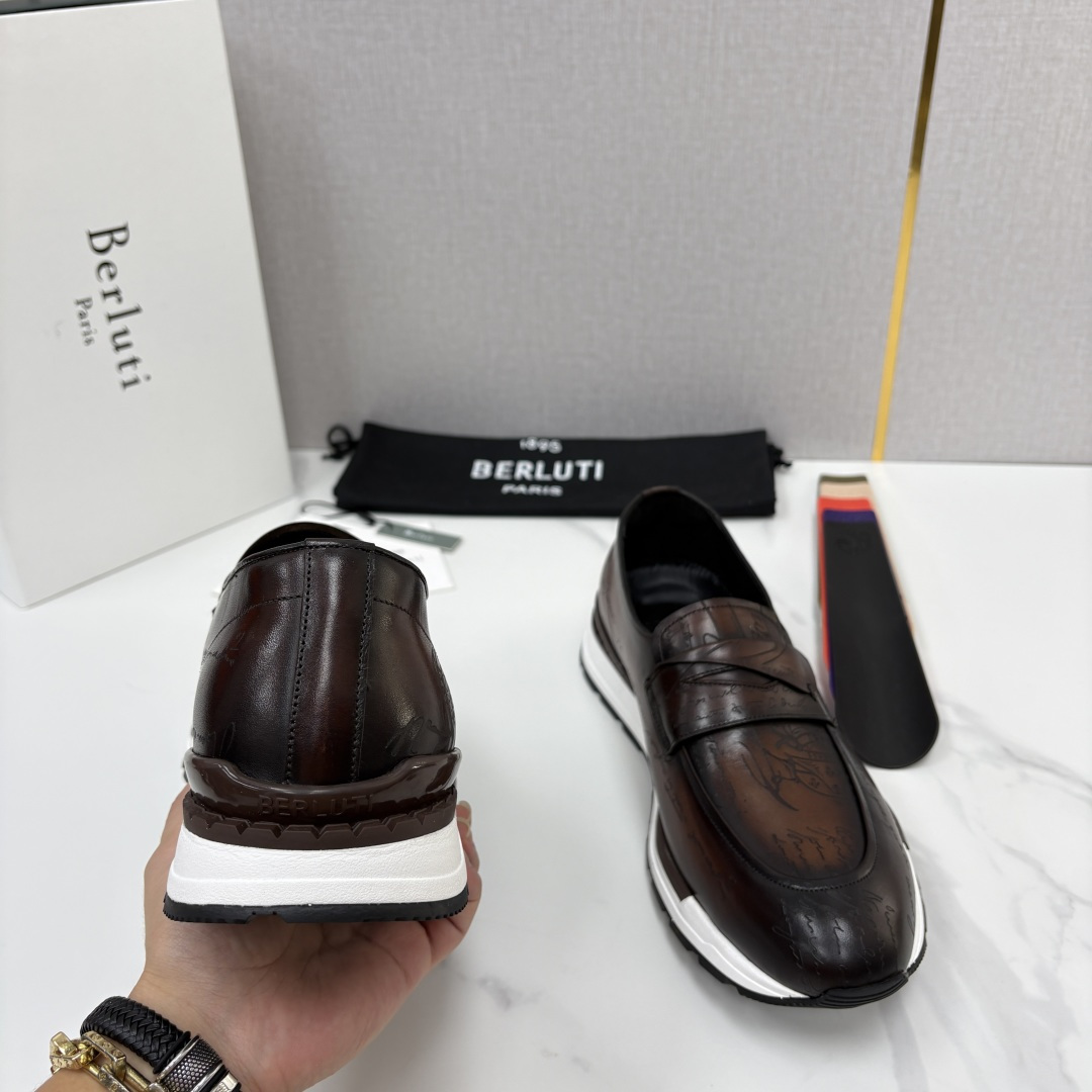 💋💍Berlut* 布鲁提 升级版第四代私模大底 Fast Track皮革定制款 ANDY 乐福运动鞋  官方 1670