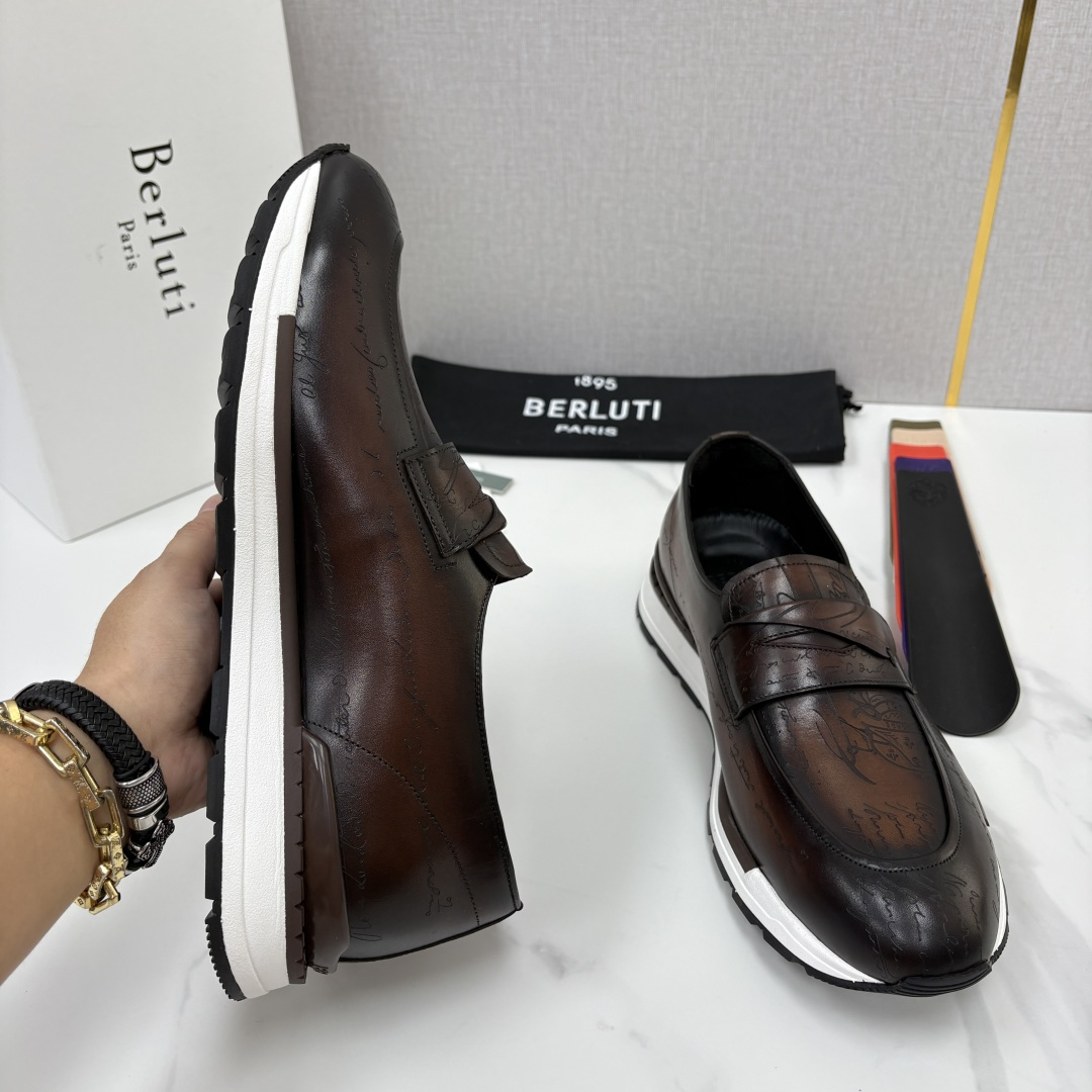 💋💍Berlut* 布鲁提 升级版第四代私模大底 Fast Track皮革定制款 ANDY 乐福运动鞋  官方 1670