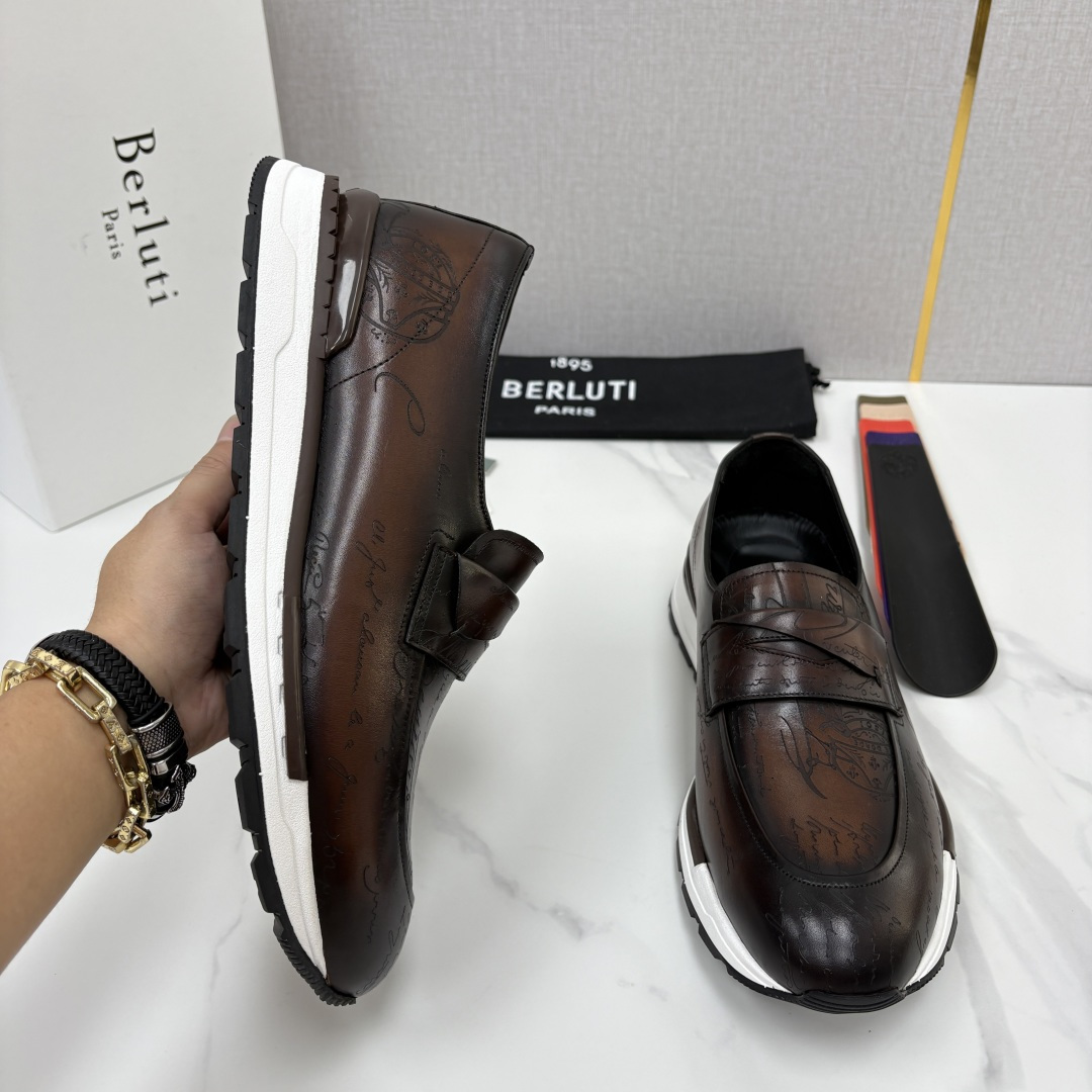 💋💍Berlut* 布鲁提 升级版第四代私模大底 Fast Track皮革定制款 ANDY 乐福运动鞋  官方 1670