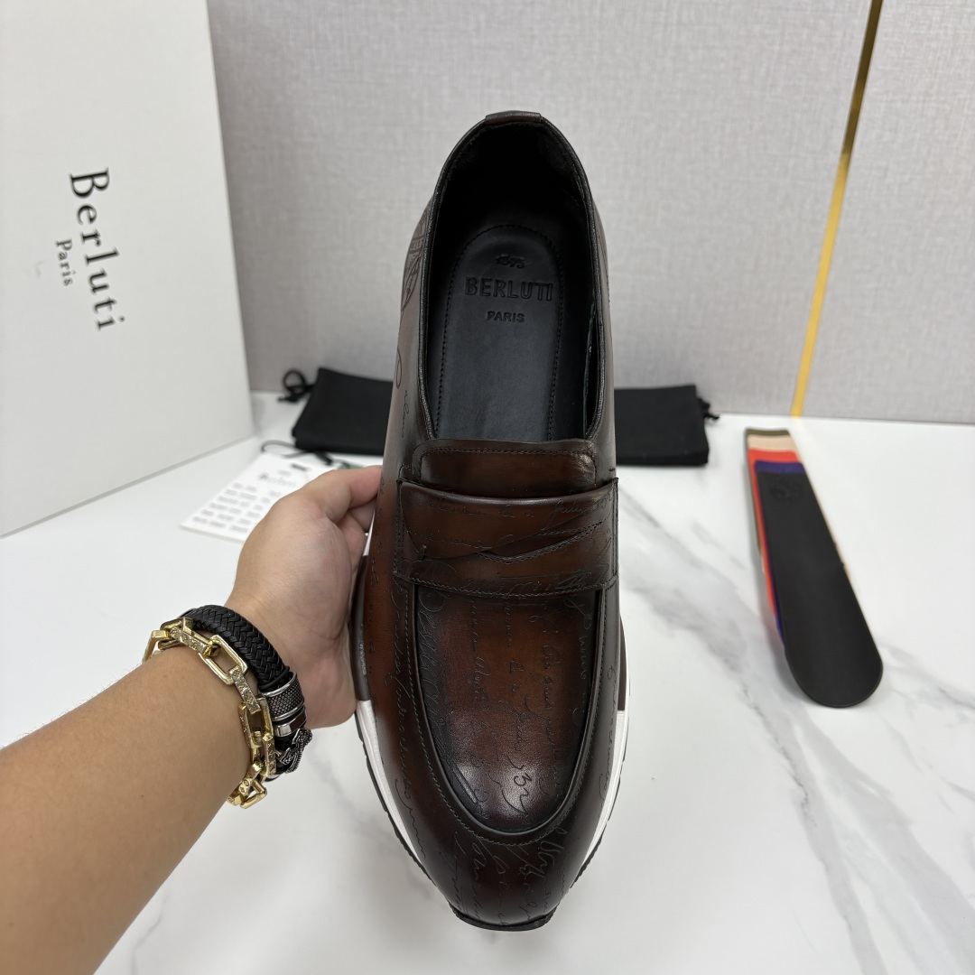 💋💍Berlut* 布鲁提 升级版第四代私模大底 Fast Track皮革定制款 ANDY 乐福运动鞋  官方 1670