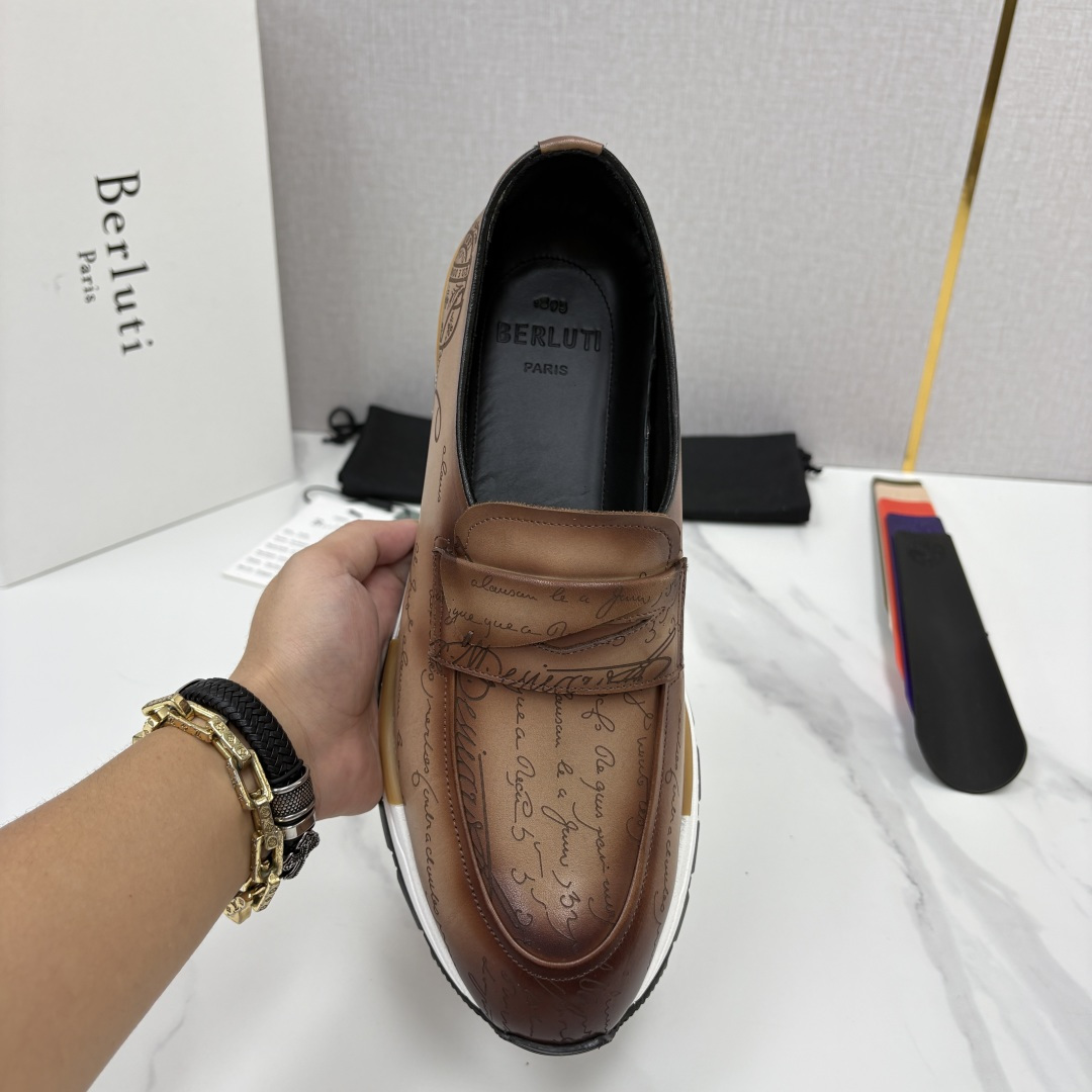 💋💍Berlut* 布鲁提 升级版第四代私模大底 Fast Track皮革定制款 ANDY 乐福运动鞋  官方 1670