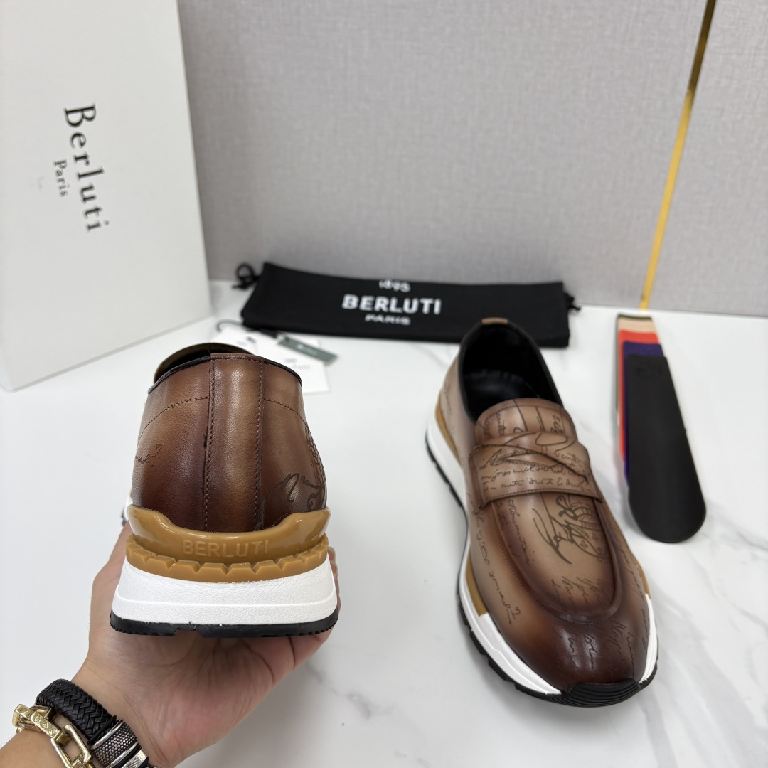 💋💍Berlut* 布鲁提 升级版第四代私模大底 Fast Track皮革定制款 ANDY 乐福运动鞋  官方 1670
