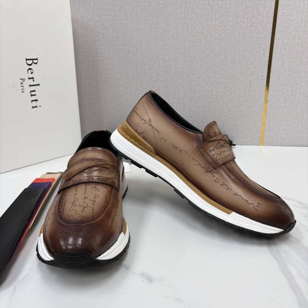 💋💍Berlut* 布鲁提 升级版第四代私模大底 Fast Track皮革定制款 ANDY 乐福运动鞋  官方 1670