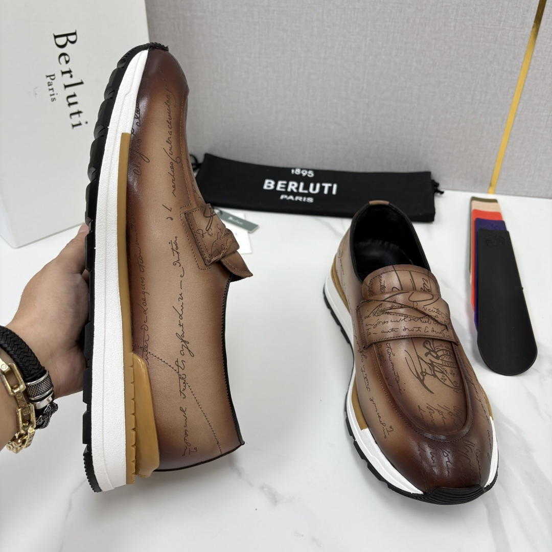 💋💍Berlut* 布鲁提 升级版第四代私模大底 Fast Track皮革定制款 ANDY 乐福运动鞋  官方 1670