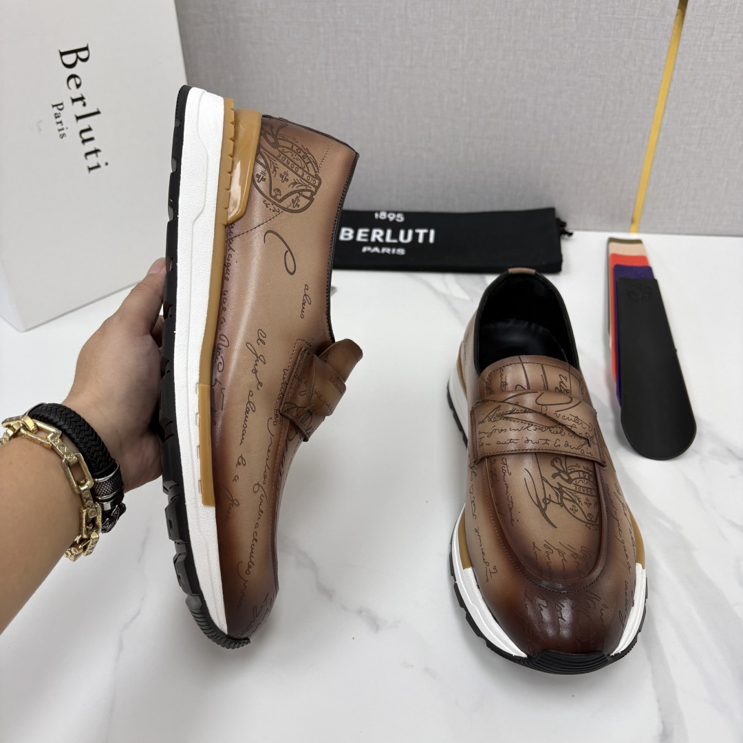 💋💍Berlut* 布鲁提 升级版第四代私模大底 Fast Track皮革定制款 ANDY 乐福运动鞋  官方 1670