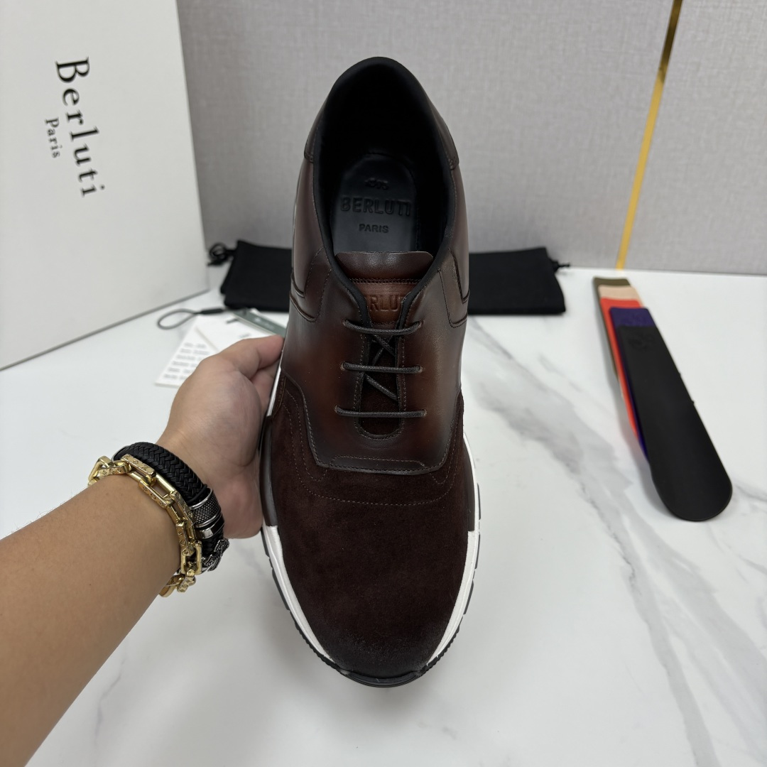 💋💍Berlut* 布鲁提 升级版第四代私模大底 Fast Track皮革运动鞋  官方定制款 13,500  最新款男
