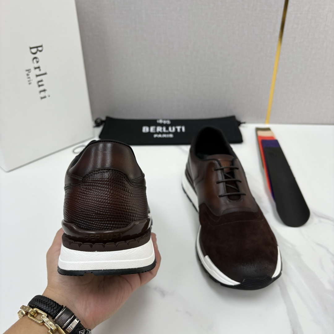 💋💍Berlut* 布鲁提 升级版第四代私模大底 Fast Track皮革运动鞋  官方定制款 13,500  最新款男